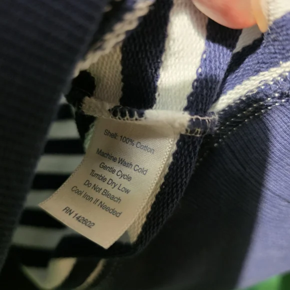Tuckernuck Sail To Sablr Nautical Striped Navy and White Women's Top XS PTP 19 - Picture 5 of 5